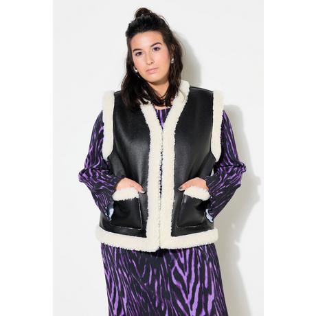 Studio Untold Gilet Court Ligne A Imitation Fourrure Simili Cuir  
