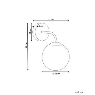 Beliani Lampe murale en Verre Rétro BOOMI  