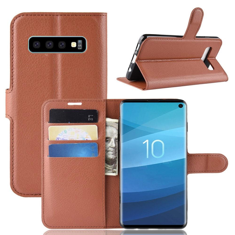 Image of Galaxy S10 - Leder Etui Hülle Mit Kartenfächern