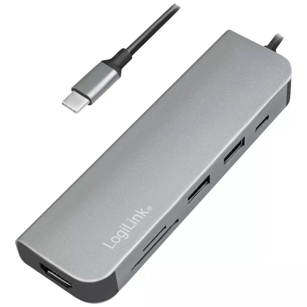 LogiLink UA0343 laptop dock/port replicator USB 3.2 Gen 1 (3.1 Gen 1) Type-C Aluminium