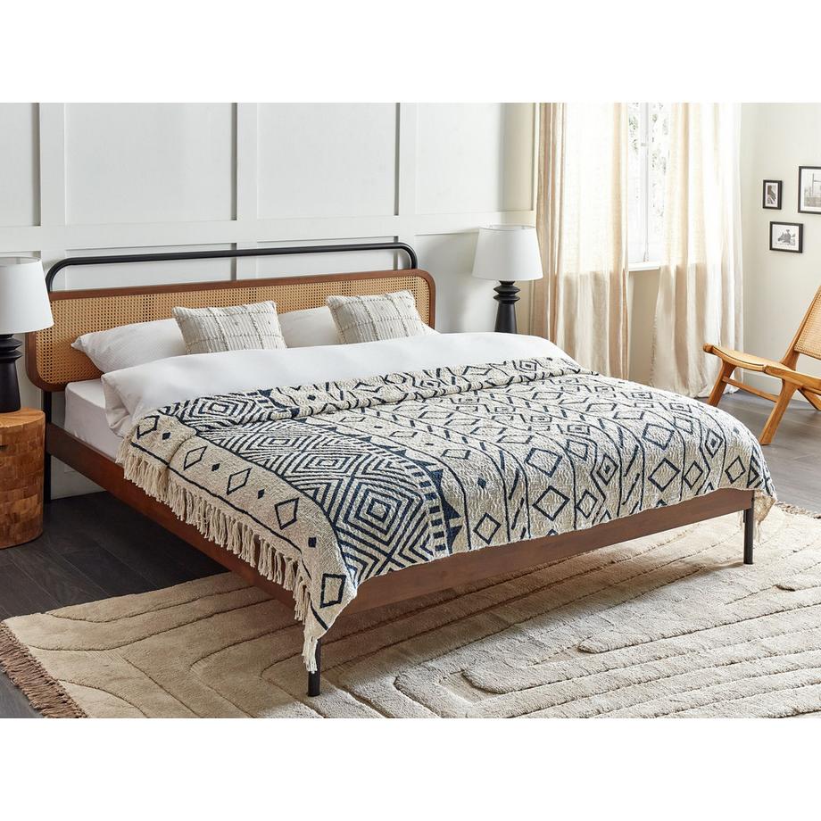 Beliani NAJUY Klassische Baumwoll Kuscheldecke  