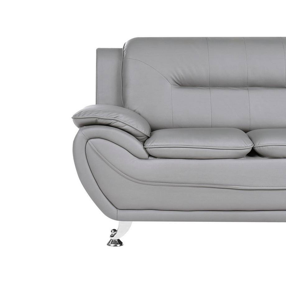 Beliani 3 Sitzer Sofa aus Veganes Ökoleder Glamourös LEIRA  