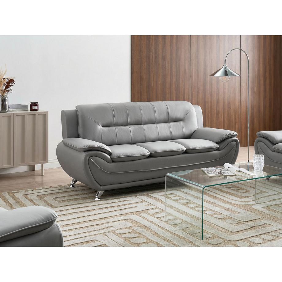 Beliani 3 Sitzer Sofa aus Veganes Ökoleder Glamourös LEIRA  