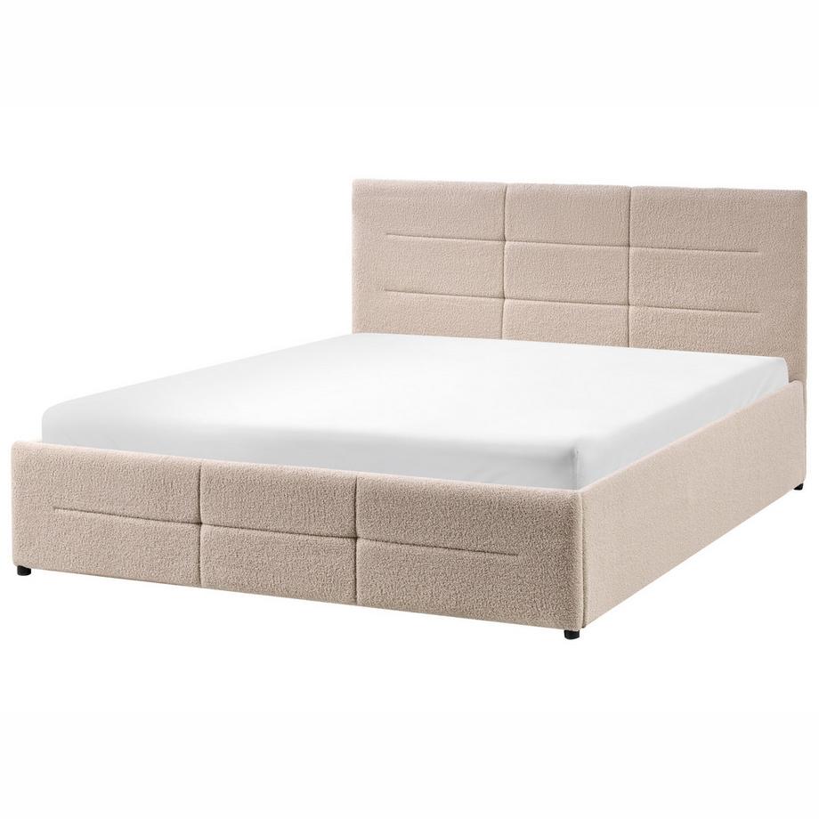Beliani Letto contenitore en Bouclé Minimalista MASSOGNES  