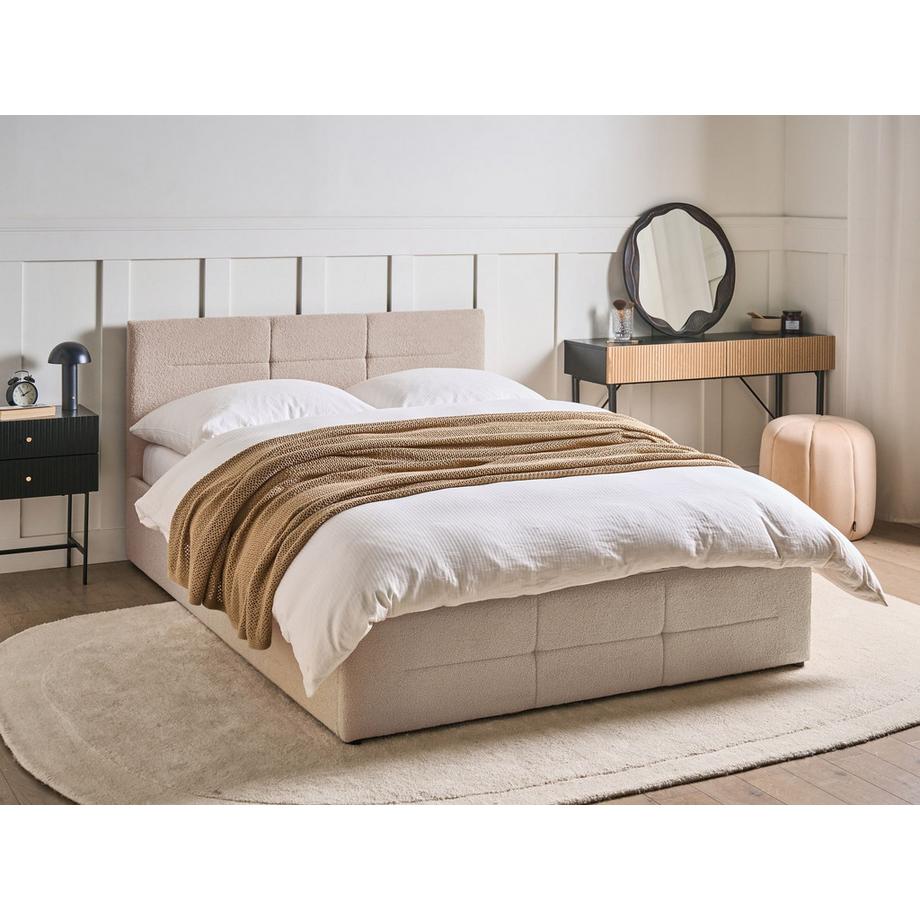 Beliani Letto contenitore en Bouclé Minimalista MASSOGNES  