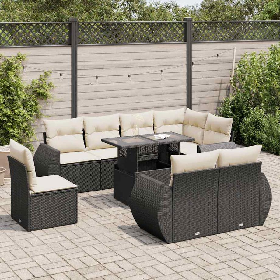 VidaXL Ensemble de canapés de jardin rotin synthétique  