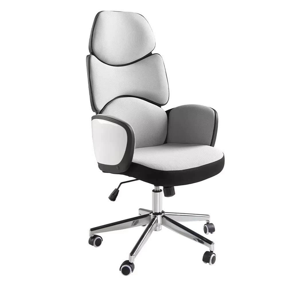 ANGEL CERDA – Bürodrehstuhl aus hellem Stoff und glänzend em PVC, One Size, Grau