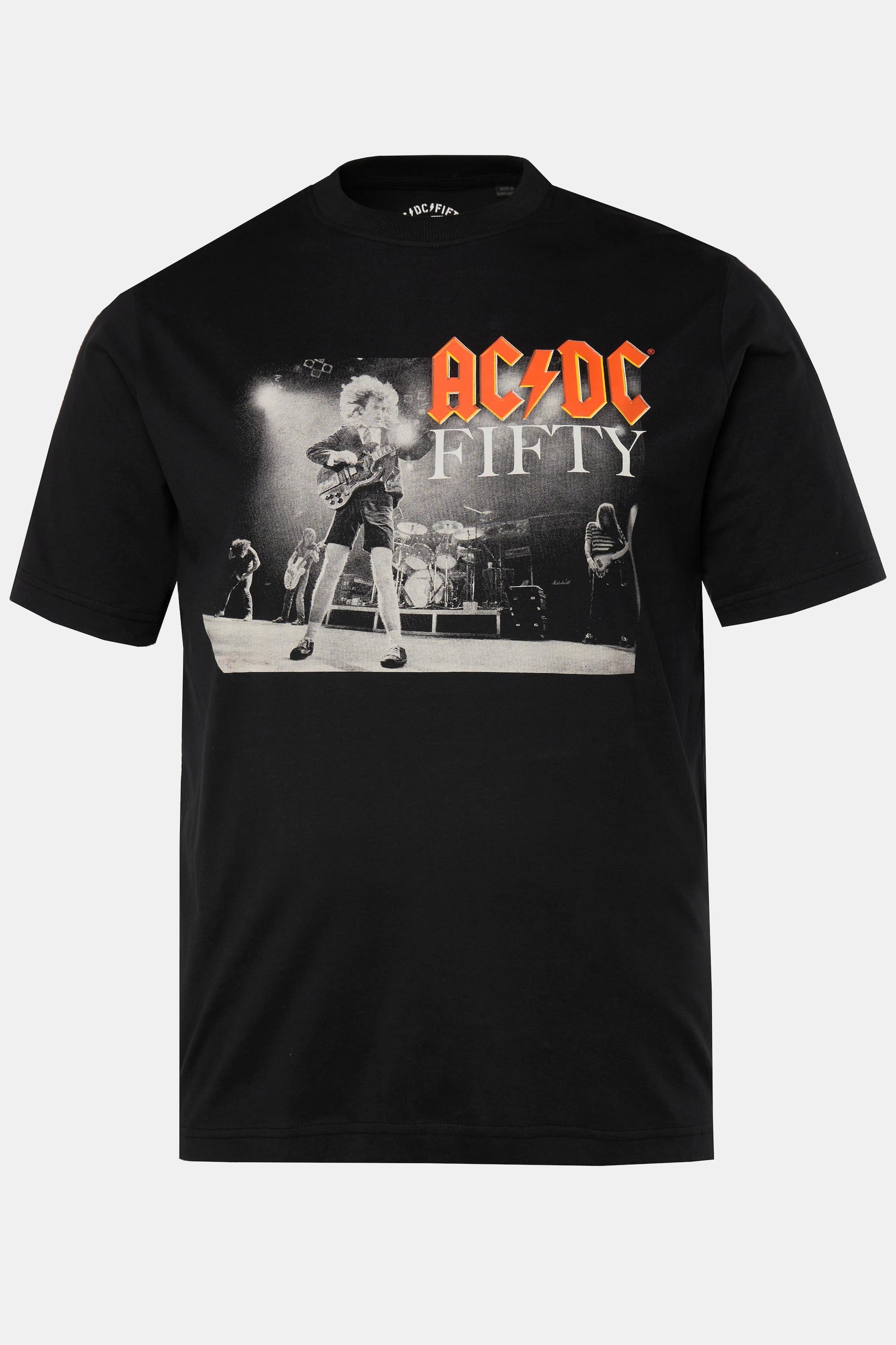 JP1880  T-shirt JP1880 dedicata alla band AC/DC con mezze maniche nero 