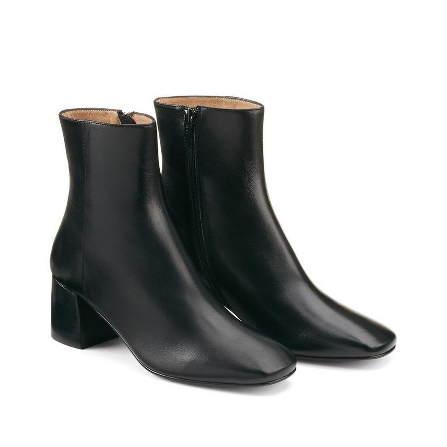 Boots à talon en cuir