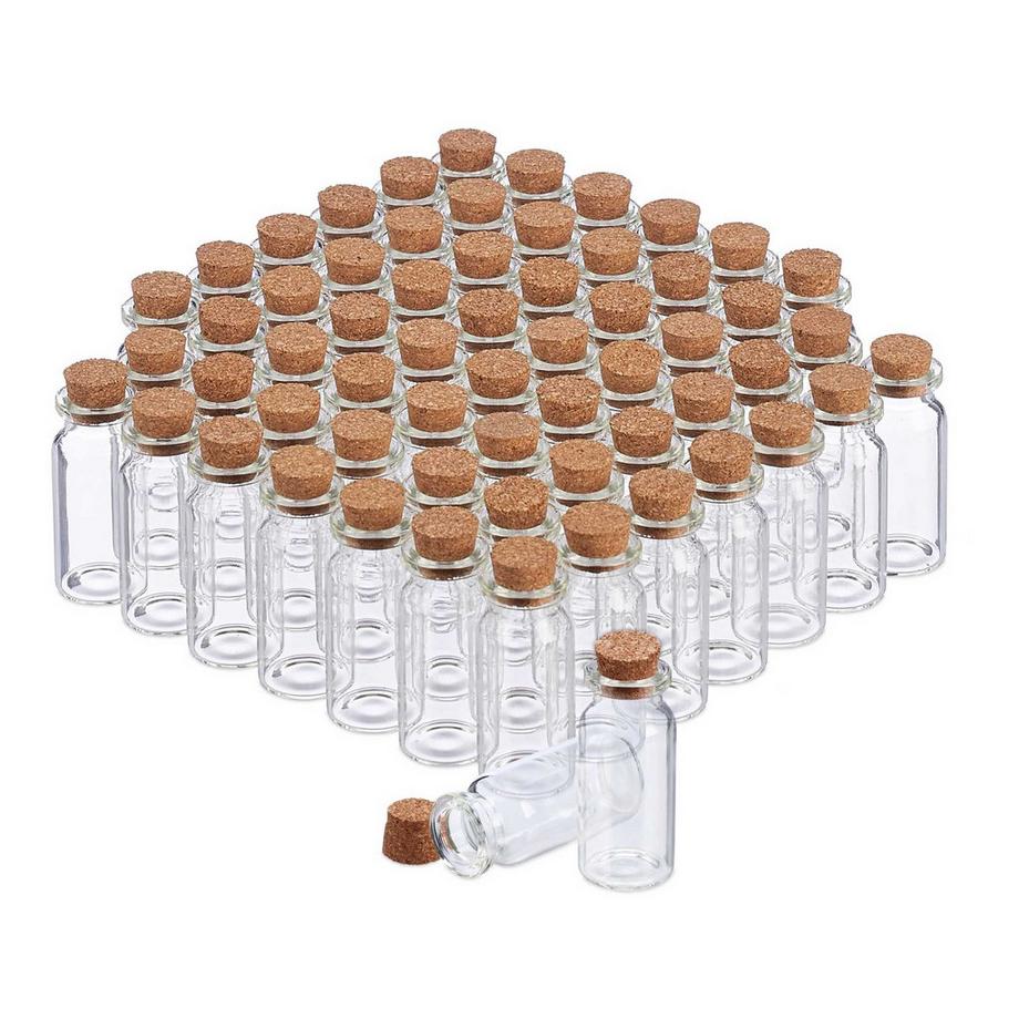 Northix  Mini bouteilles en verre, bouchon en liège, 60 pence 