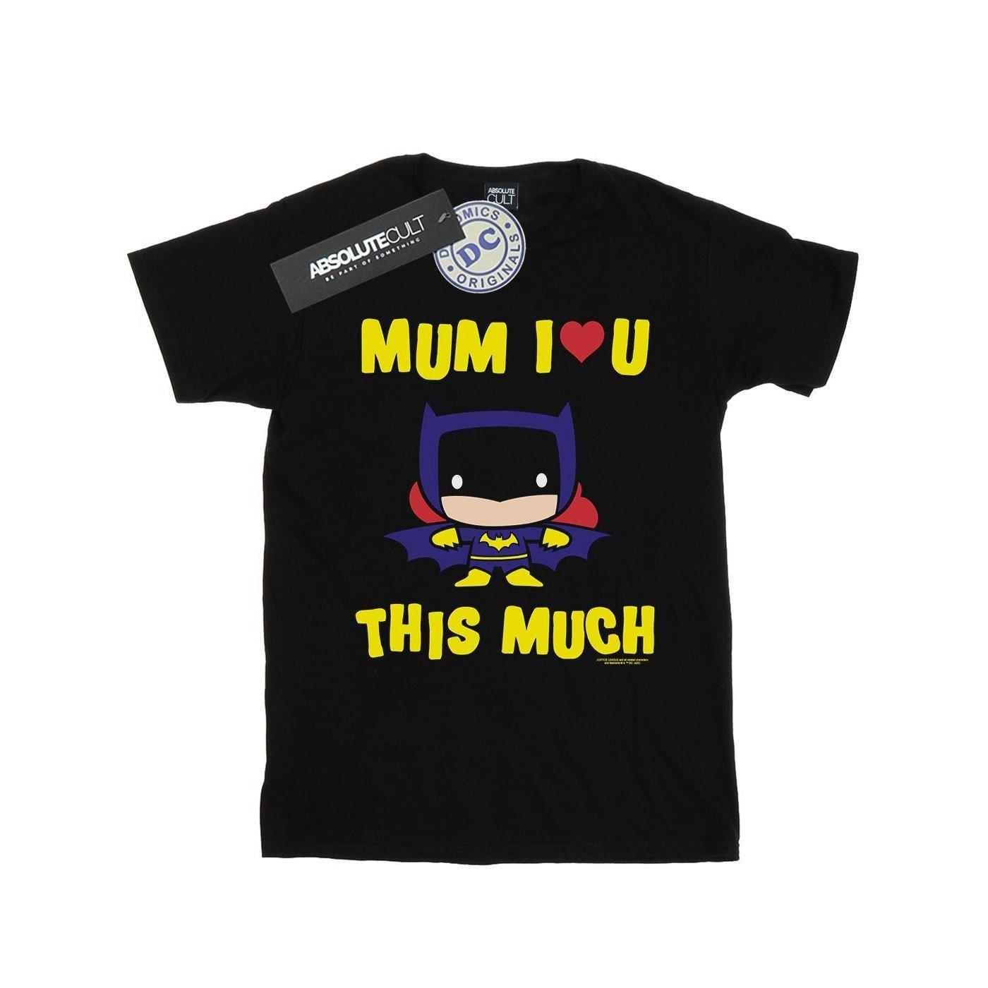 Image of Batgirl Mum I Love You This Much Tshirt Mädchen Schwarz 128