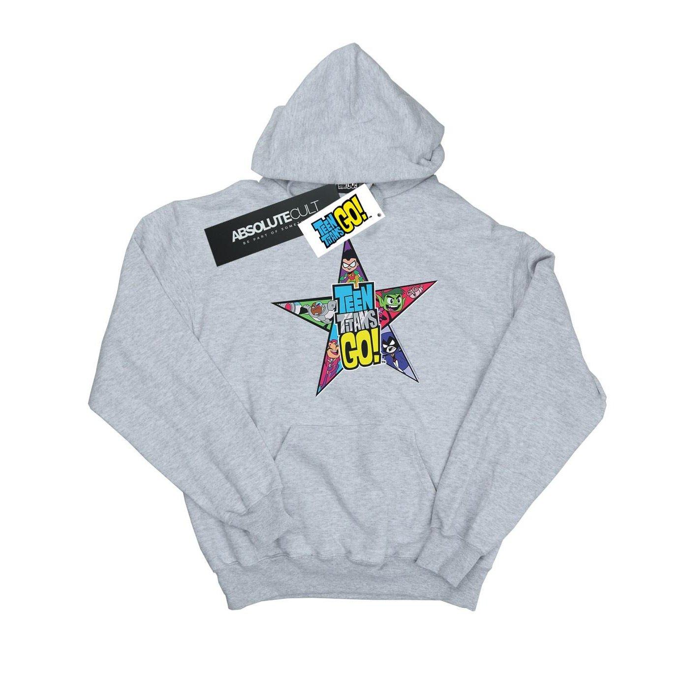 Image of Teen Titans Go Star Logo Kapuzenpullover Jungen Grau 128