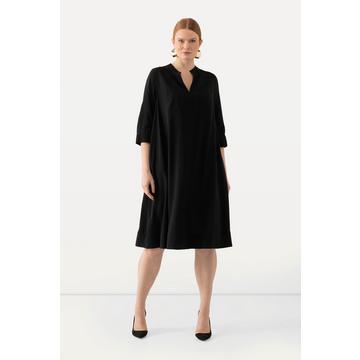 Midikleid, Struktur, A-Linie, Tunika-Ausschnitt, 3/4-Arm