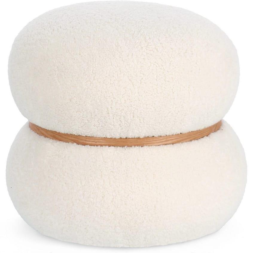 Image of Pouf Mirka weiss rund 43 Pouf Mirka weiss rund 43