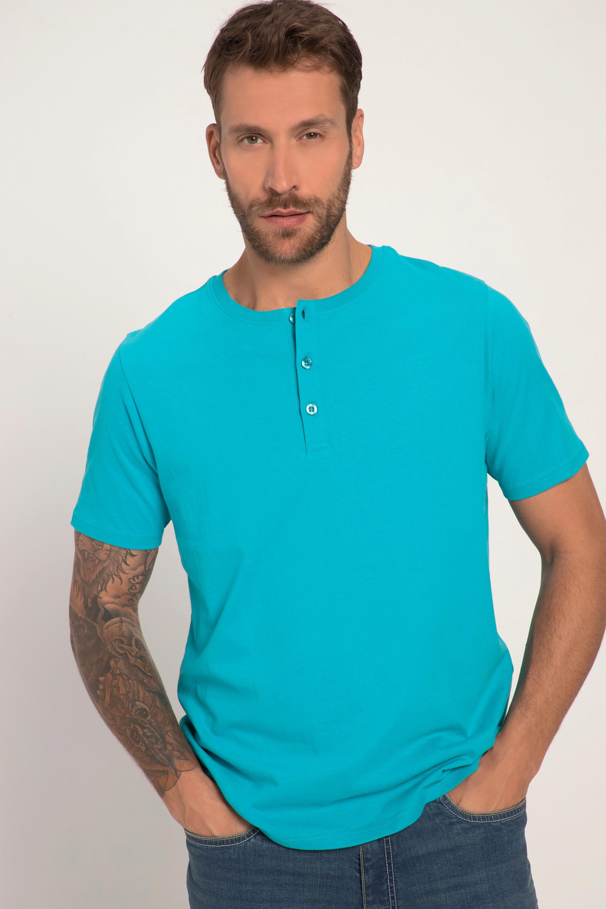 JP1880  T-shirt Henley, collection Basic. Manches courtes et patte de boutonnage 