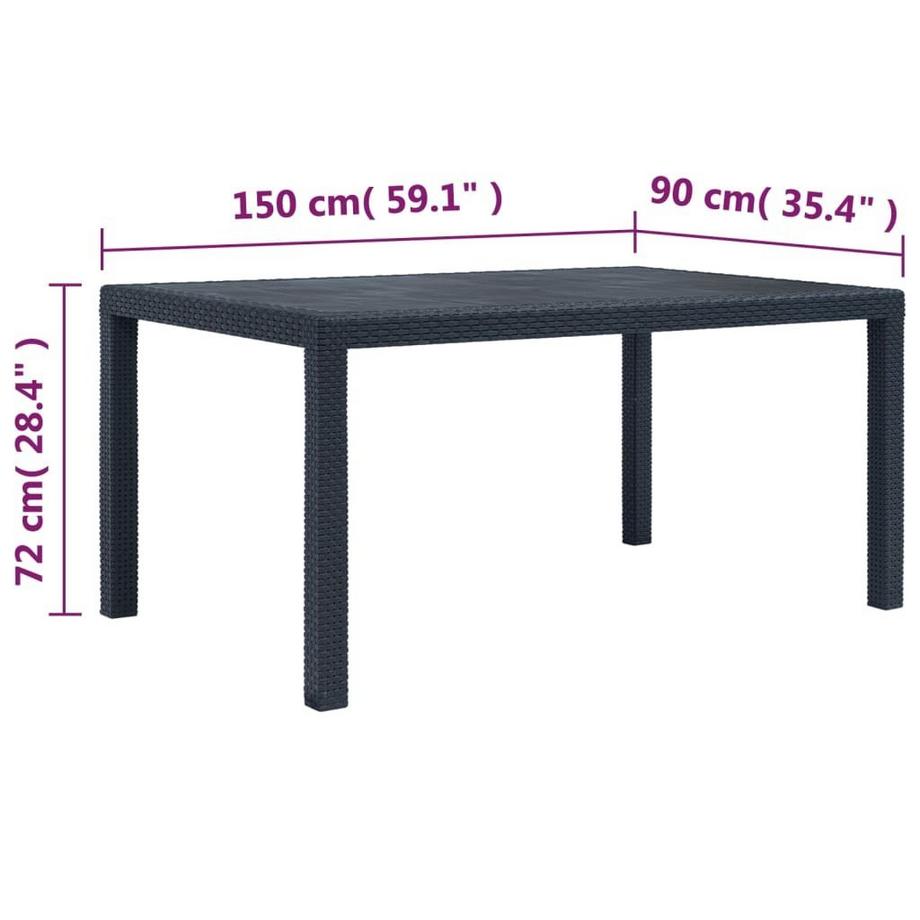 VidaXL tavolo da giardino Plastica  