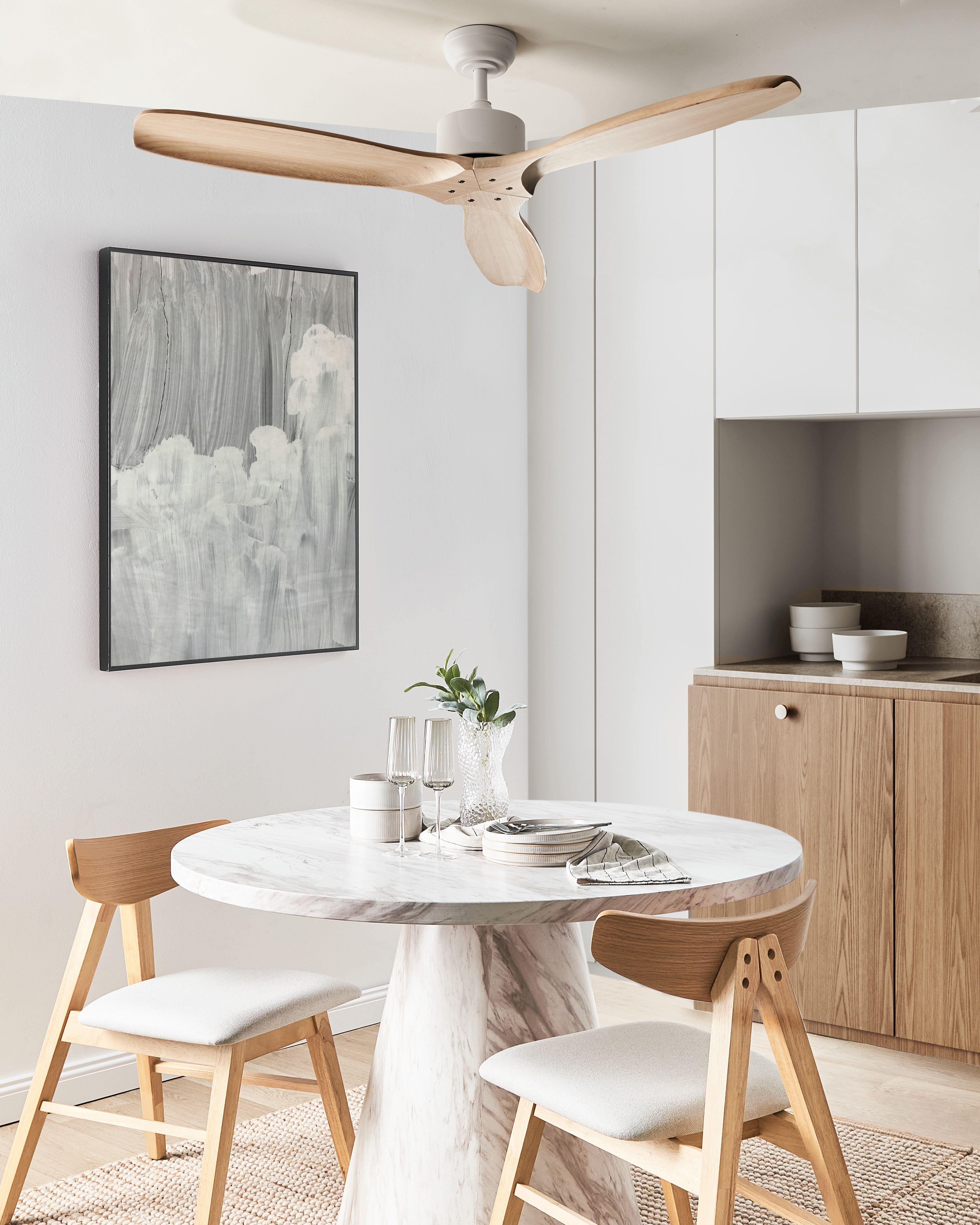 Beliani Ventilatore a soffitto en Legno di Paulownia Scandinavo ARANI  