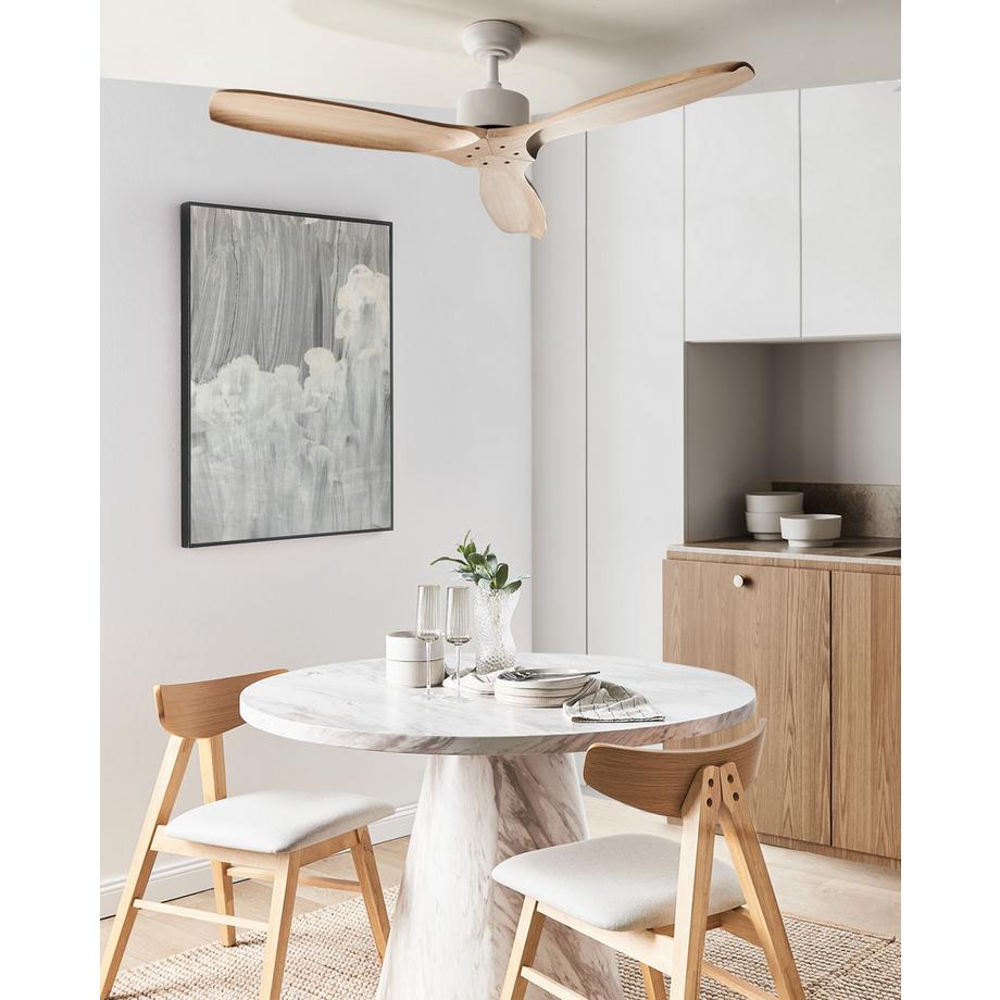 Beliani Ventilatore a soffitto en Legno di Paulownia Scandinavo ARANI  