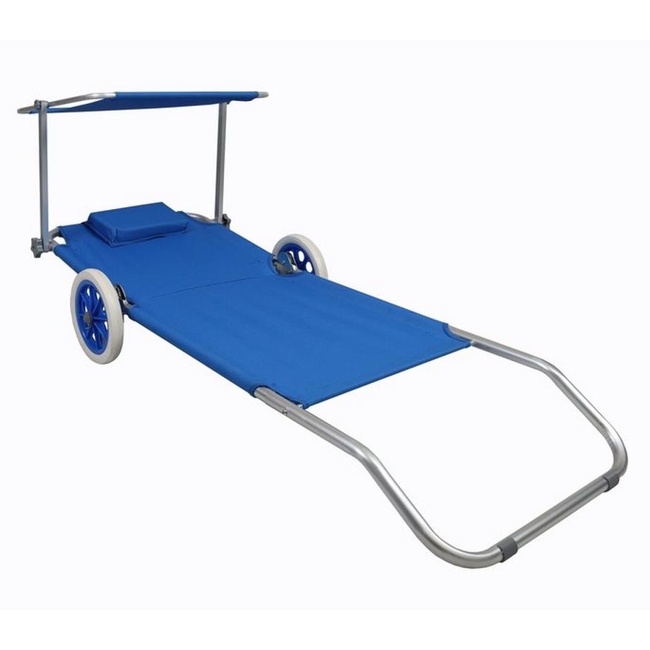 VCM Gartenliege Sonnenliege Liegestuhl faltbar klappbar Rollen Strandliege Dach  