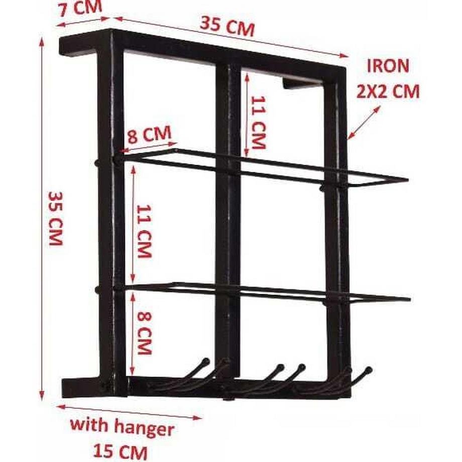 mutoni Wandregal Cotry antikschwarz 120x60x60 (2-tlg)  