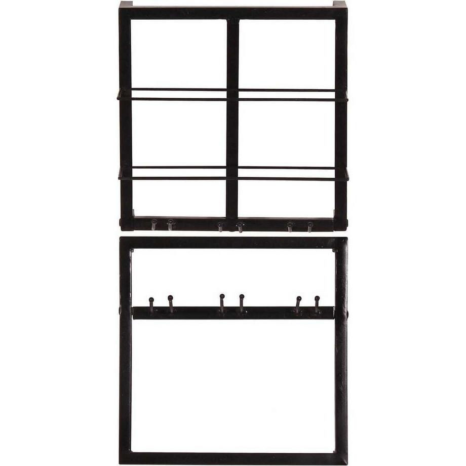 mutoni Wandregal Cotry antikschwarz 120x60x60 (2-tlg)  