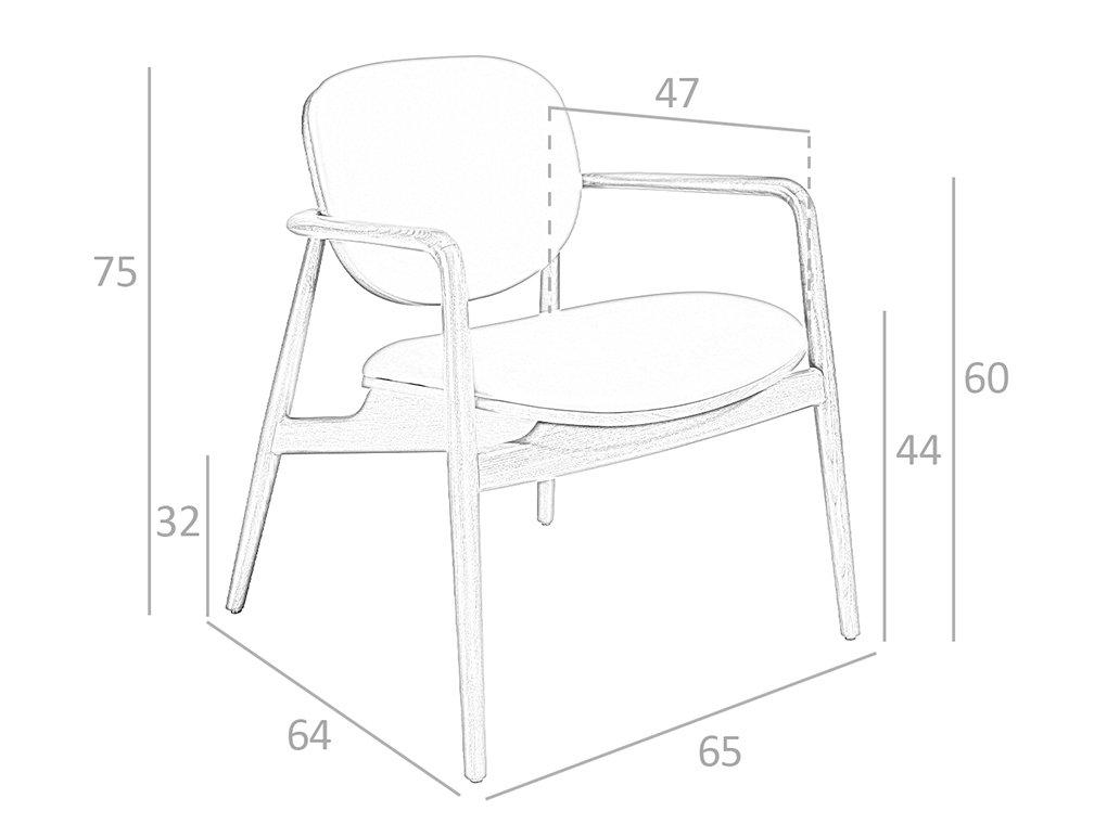 ANGEL CERDA Fauteuil en similicuir et pieds en frêne  