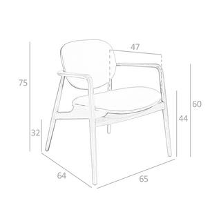 ANGEL CERDA Fauteuil en similicuir et pieds en frêne  