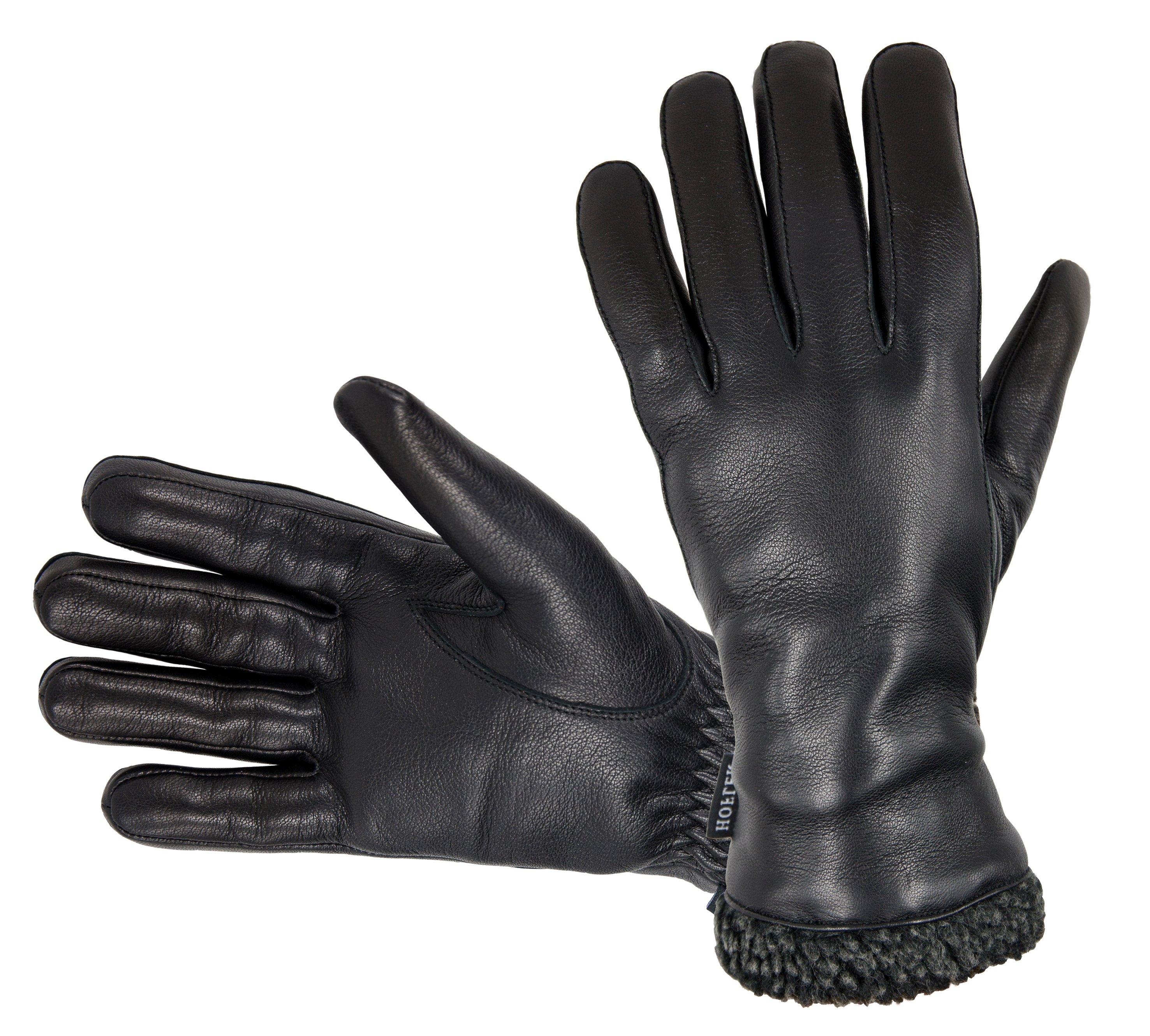 HOFLER  Lederhandschuhe , aus A-Grade Leder mit warmem Fleece lining, 