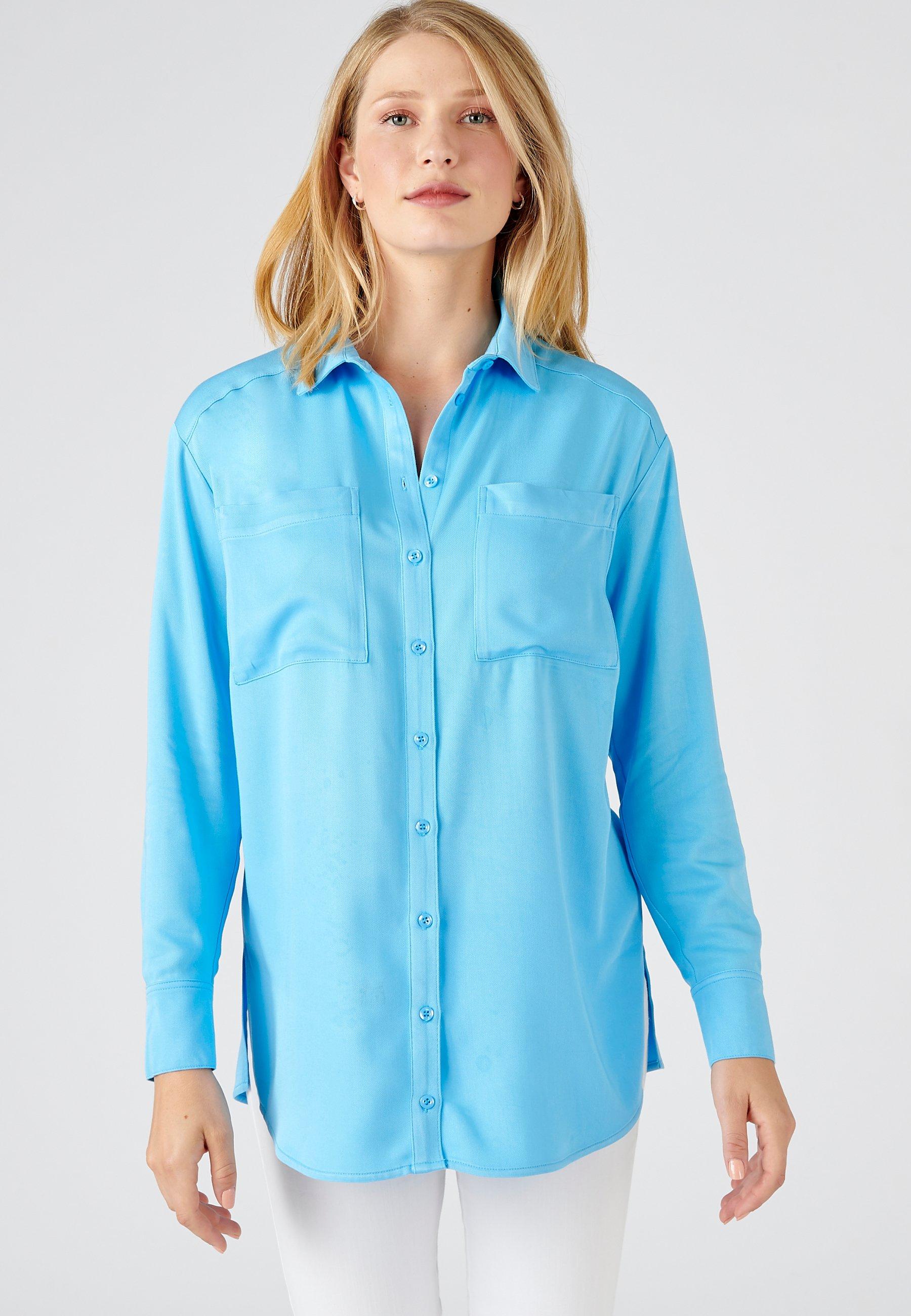 Image of Tunikabluse Aus *reiner Viskosefaser Lenzing(tm) Ecovero(tm). Damen Blau 38