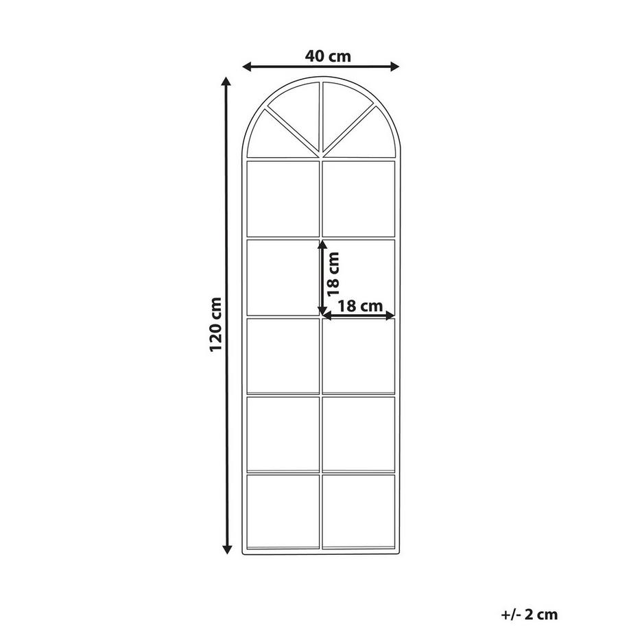 Beliani Miroir en Métal Industriel BROUAGE  
