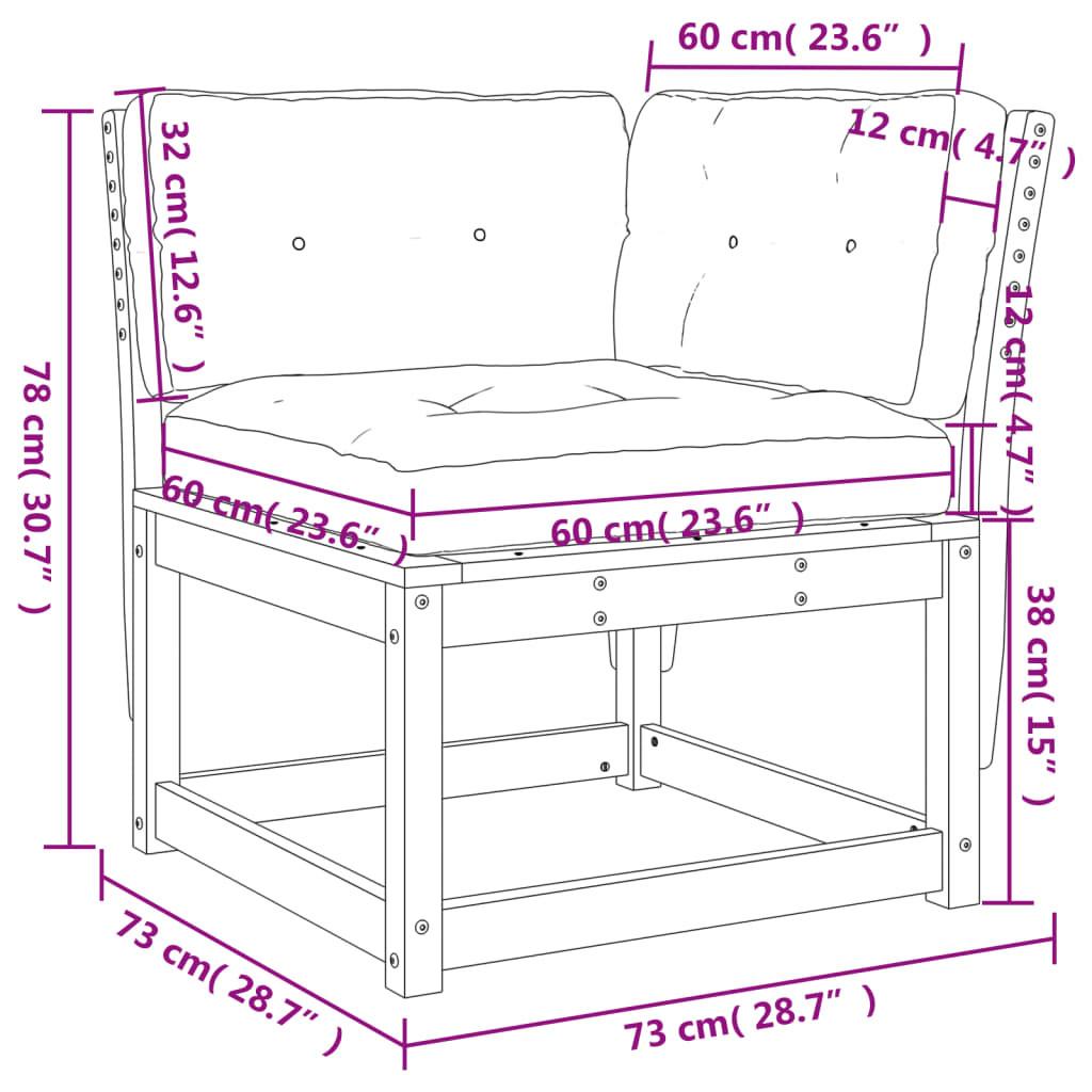 VidaXL Canapé de jardin bois de pin  