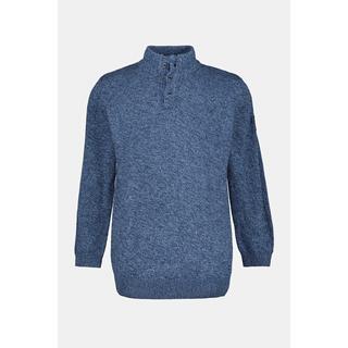 JP1880  Maglione polo con colletto alto, zip e applicazione 