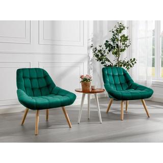 Vente-unique Fauteuil en velours vert LUOSTO  