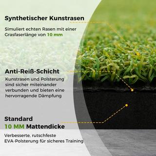 Northix  Tappetino da golf 2 tee in gomma e 2 bastoncini di allineamento 6 posizioni tee 152 x 92 cm spessore 20 mm 