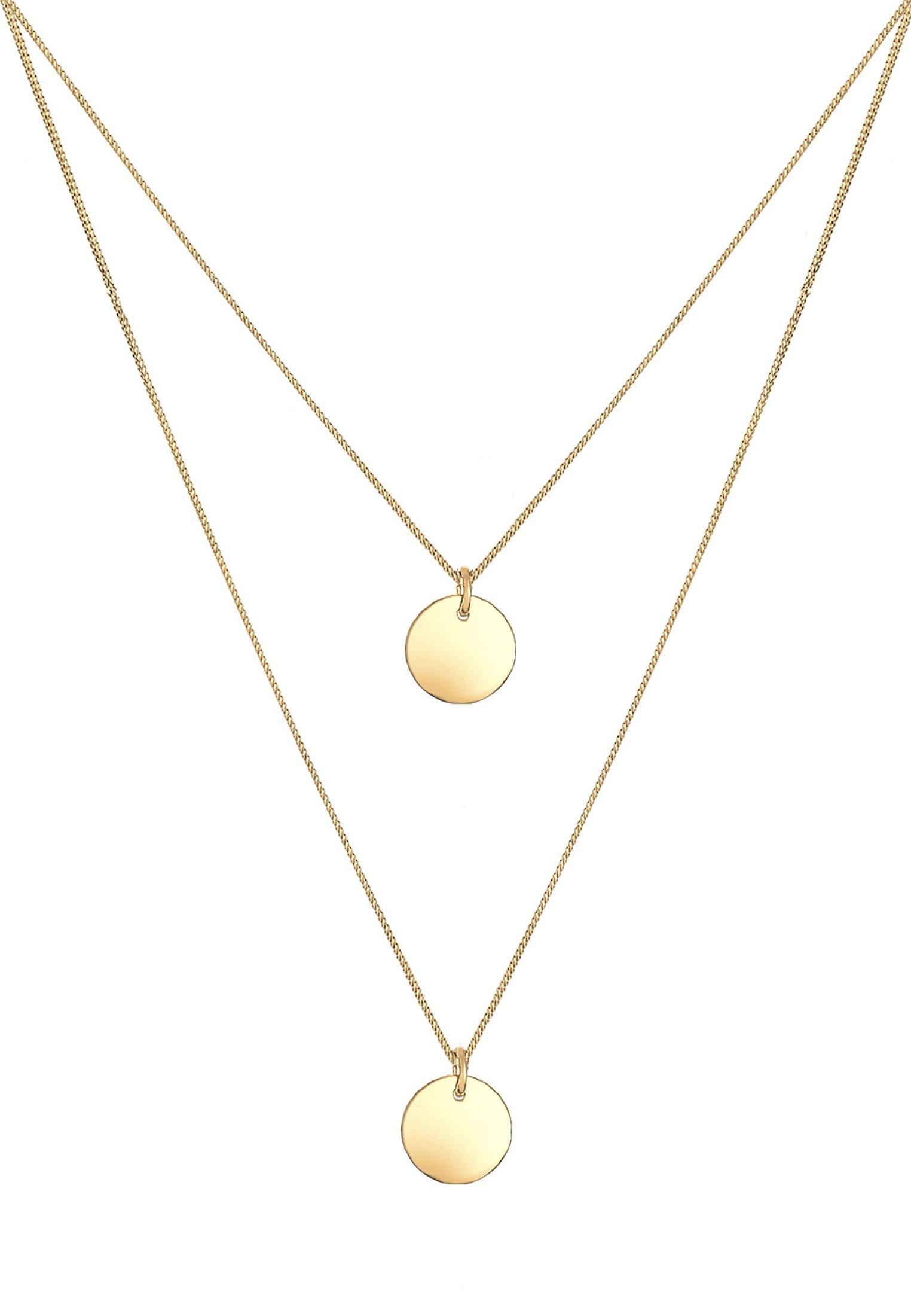 Elli  Halskette Layer Plättchen Anhänger 