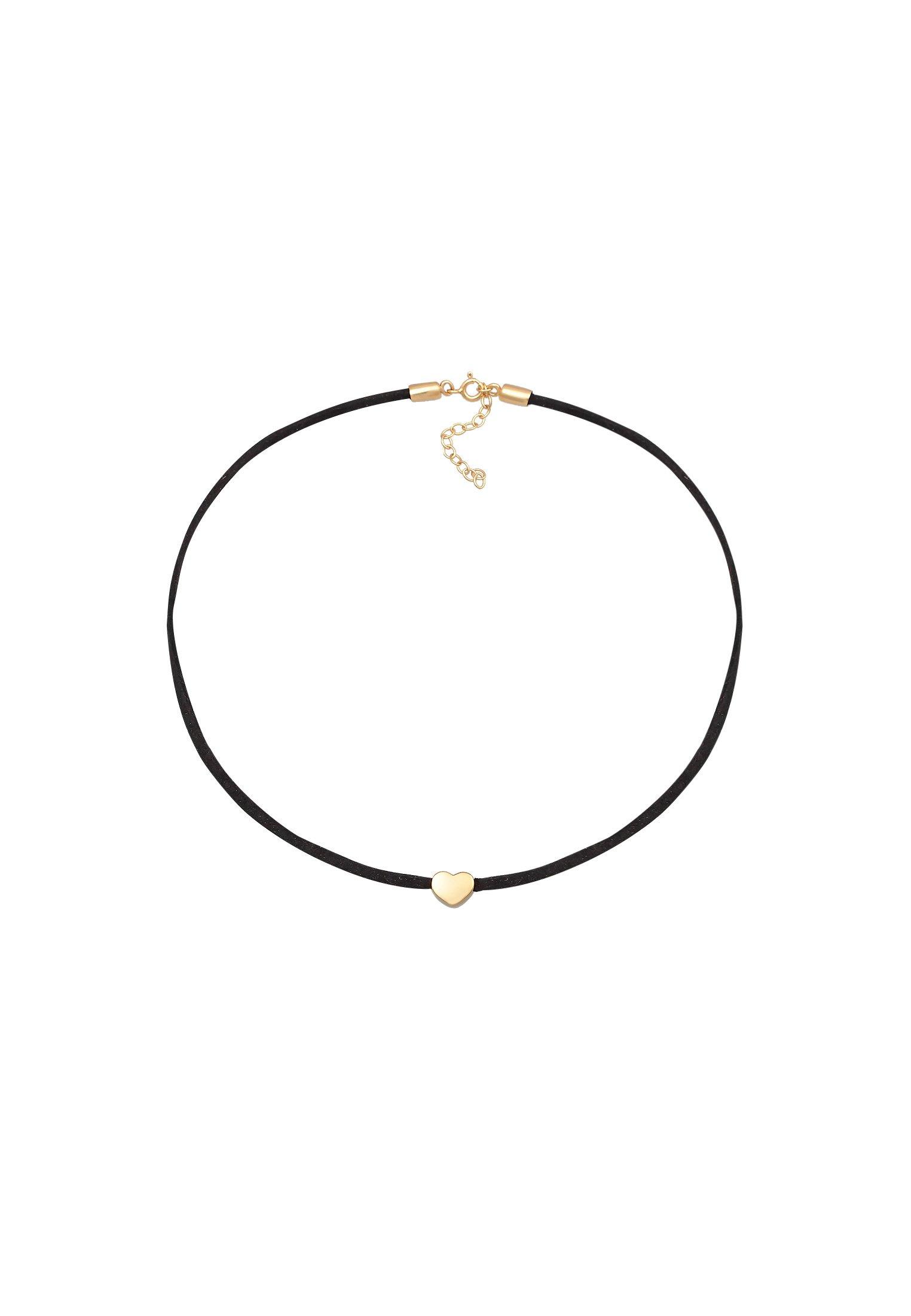 Elli  Collier Choker Herz Satinband 925 Silber 