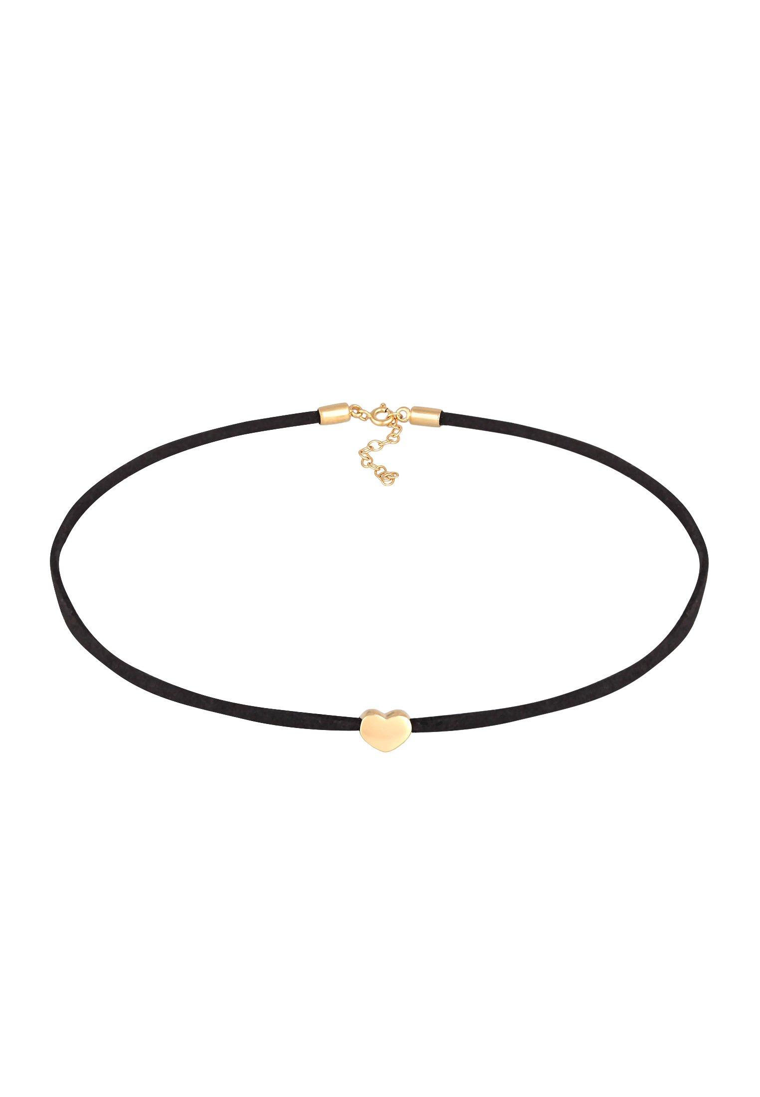 Elli  Collier Choker Herz Satinband 925 Silber 