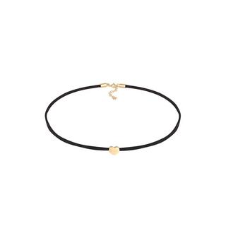 Elli  Collier Choker Herz Satinband 925 Silber 