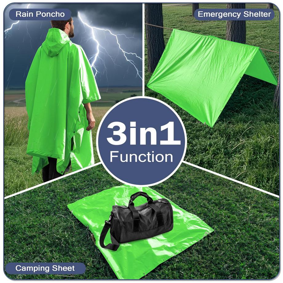 Alopini Poncho Antipioggia Impermeabile con Cappuccio  