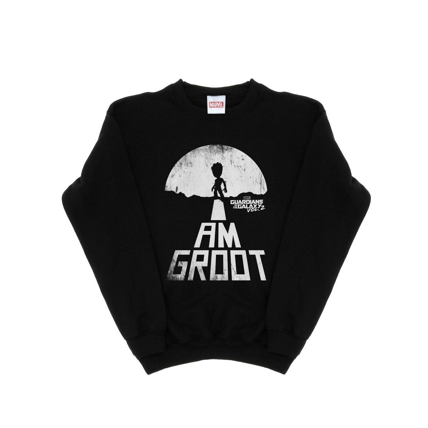 Image of Guardians Of The Galaxy I Am Groot White Sweatshirt Unisex Schwarz 116