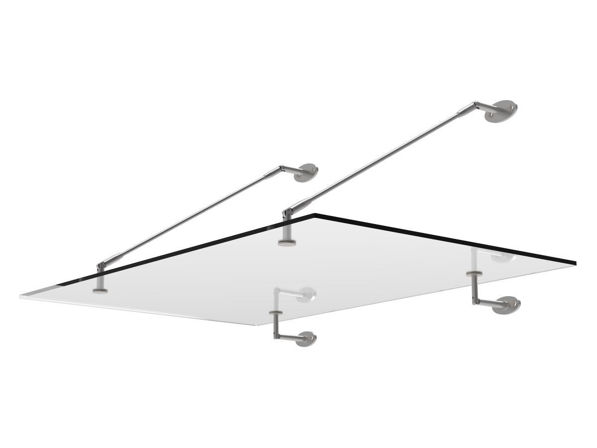 Image of Vordach - Edelstahl - Flach Neigbar - 150 X 100 Cm - Silberfarben - Rami Unisex Transparent ONE SIZE