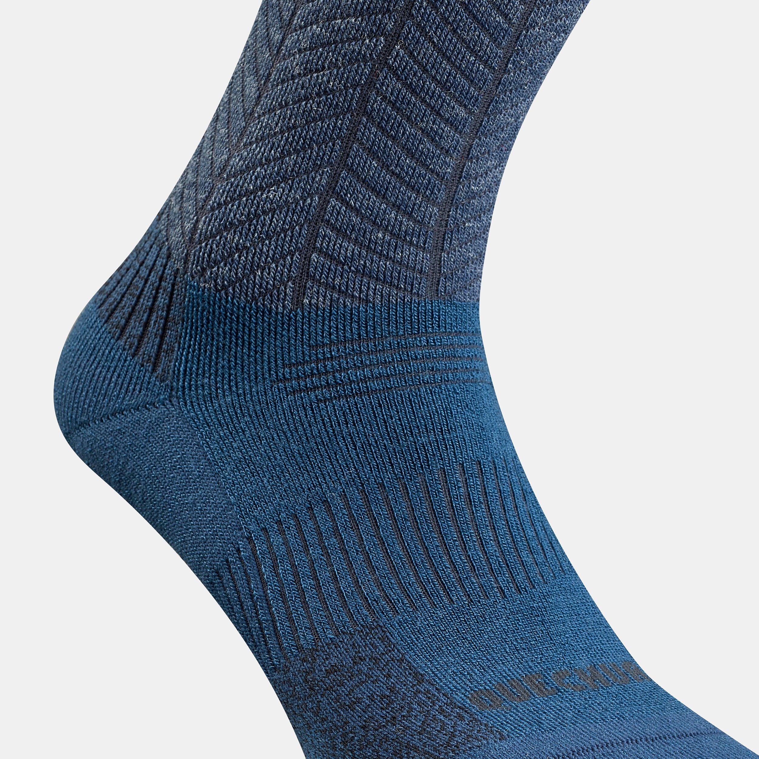 QUECHUA SH500 Ultra-Chaud Merino Mi-Mollet Chaussettes de Randonnée Hiver 2 Paires  
