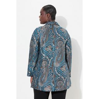 Ulla Popken  Veste jacquard à col chemise, effet métallisé 