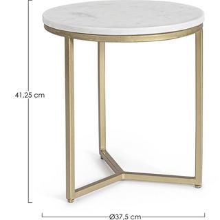 mutoni Table d'appoint Phoenix blanc rond 37  