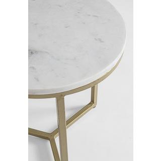 mutoni Table d'appoint Phoenix blanc rond 37  