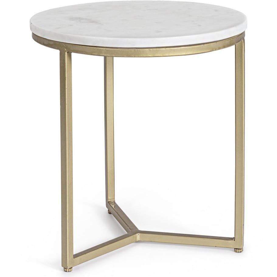 mutoni Table d'appoint Phoenix blanc rond 37  