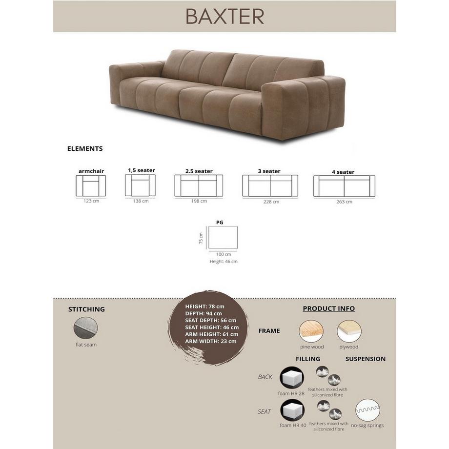 mutoni Sofa Baxter 4-Sitzer Africa Tabac  