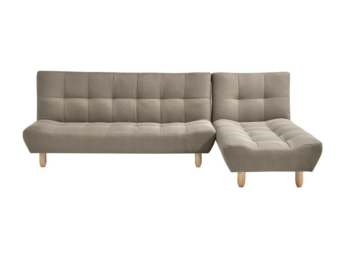 Vente-unique Canapé modulable convertible en tissu taupe ESTEBAN  