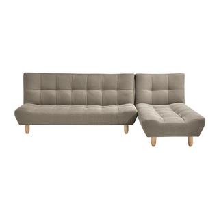 Vente-unique Canapé modulable convertible en tissu taupe ESTEBAN  