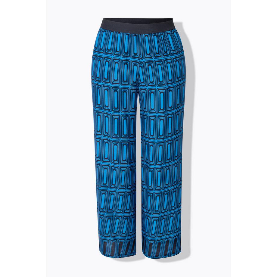 Ulla Popken Pantalon imprimé graphique jambe large taille élastique  
